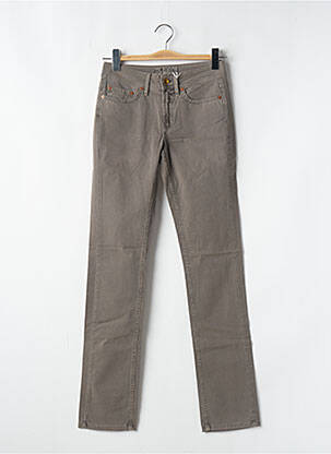 Jeans coupe slim stretch taille haute marron CLOSED femme