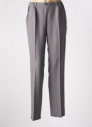 Pantalon droit taille à pinces taille haute gris BRANDTEX femme