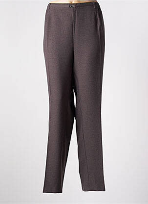 Pantalon droit taille élastique taille normale marron BRANDTEX femme