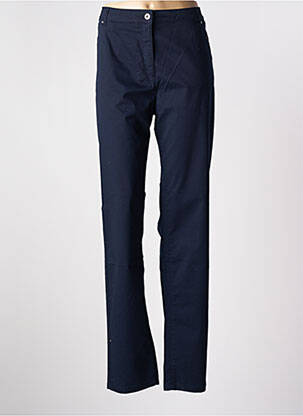 Pantalon slim tissage popeline taille normale bleu BRANDTEX femme