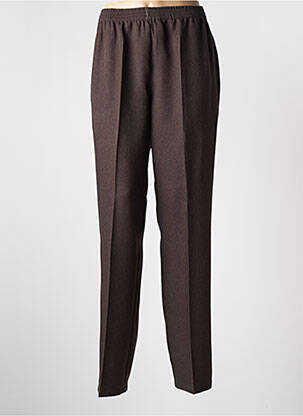 Pantalon droit taille haute taille haute marron PIERRE D'ARLANC femme