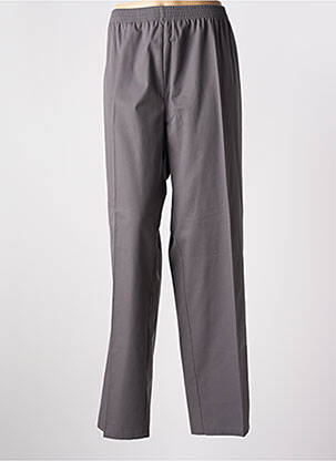 Pantalon droit tissage popeline taille normale gris PIERRE D'ARLANC femme