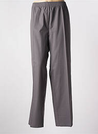 Pantalon droit tissage popeline taille normale gris PIERRE D'ARLANC femme