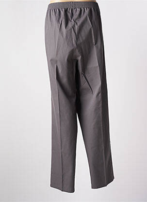 Pantalon droit tissage popeline taille normale gris PIERRE D'ARLANC femme