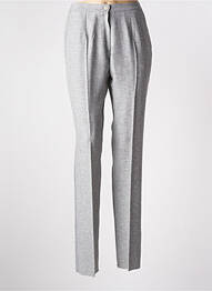 Pantalon slim taille élastique taille haute gris GEVANA femme