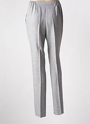 Pantalon slim taille haute taille haute gris GEVANA femme