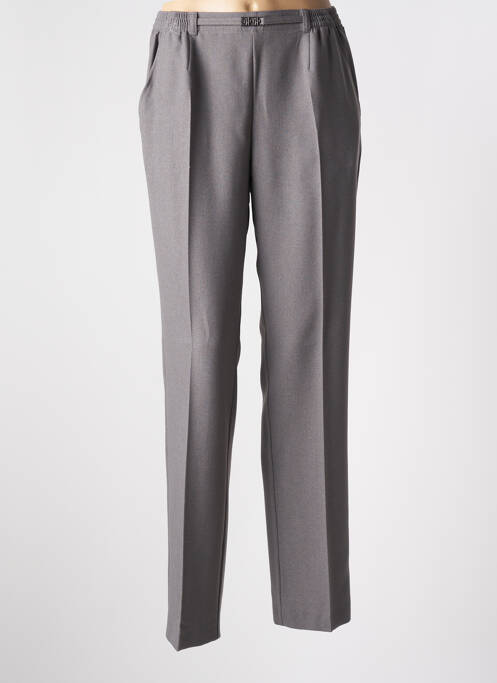 Pantalon droit taille à pinces taille haute gris BRANDTEX femme