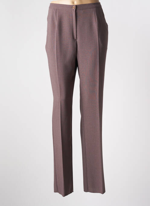 Pantalon droit taille haute taille haute marron GEVANA femme