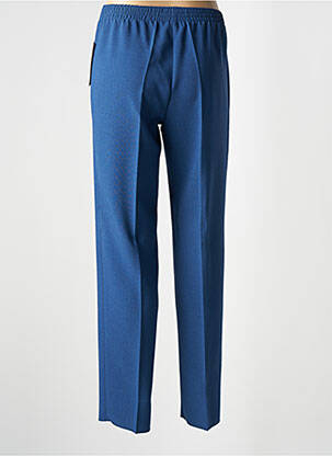 Pantalon droit taille à pinces taille haute bleu GEVANA femme