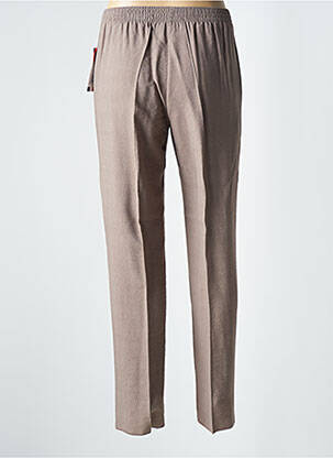 Pantalon droit taille à pinces taille normale marron GEVANA femme
