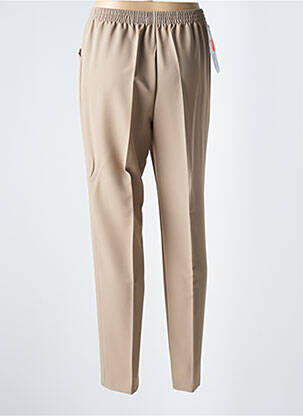 Pantalon slim taille élastique taille haute marron GRIFFON femme