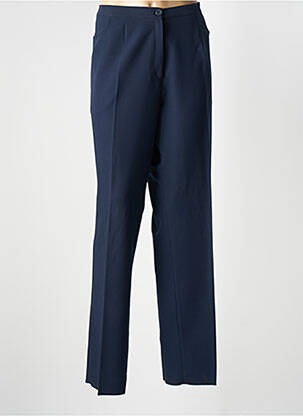 Pantalon droit tissage crêpe taille haute bleu GRIFFON femme