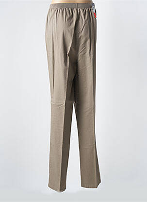 Pantalon droit tissage popeline taille normale marron LUIGI MORINI femme