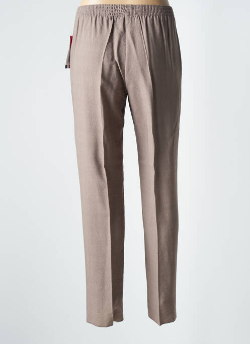 Pantalon droit taille à pinces taille normale marron GEVANA femme