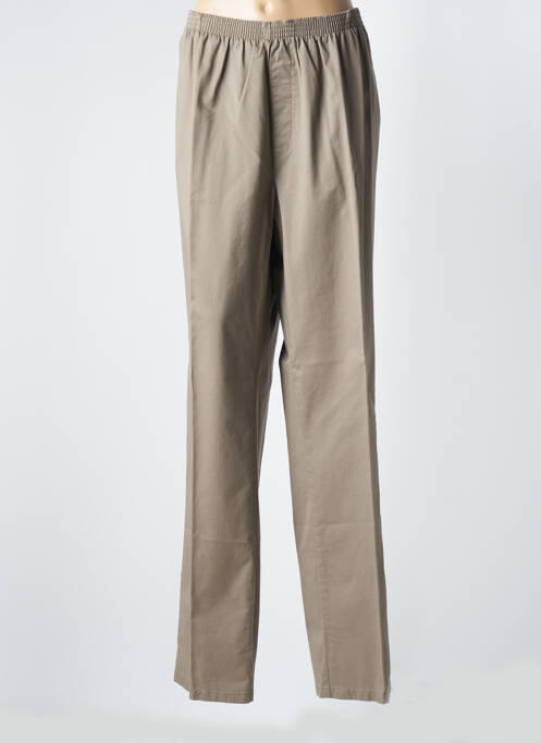 Pantalon droit marron LUIGI MORINI pour femme