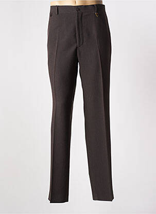 Pantalon droit tissage chiné taille normale marron LUCAN homme