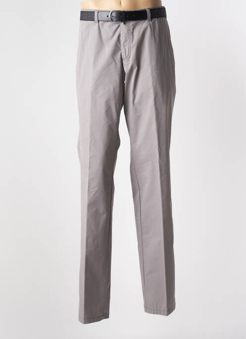 Pantalon chino stretch taille normale gris LUIGI MORINI homme