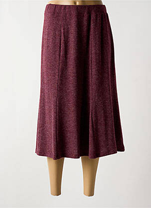 Jupe mi-longue coupe évasée rouge NAYAT femme
