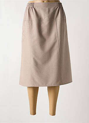 Jupe mi-longue stretch beige PLURIELLES femme