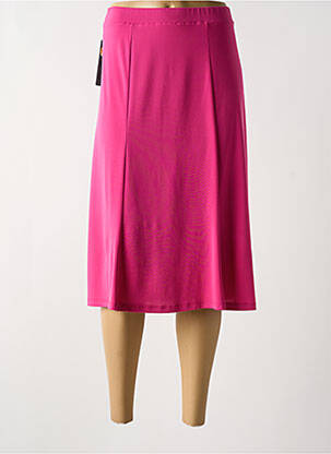 Jupe mi-longue taille haute rose NAYAT femme