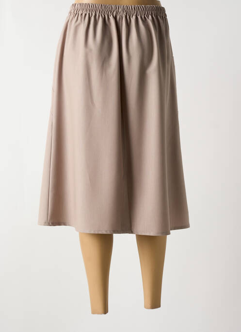 Jupe mi-longue beige PLURIELLES pour femme