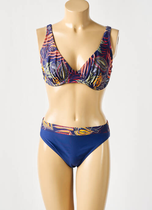 Maillot de bain 2 pièces bleu LAGON BLEU pour femme