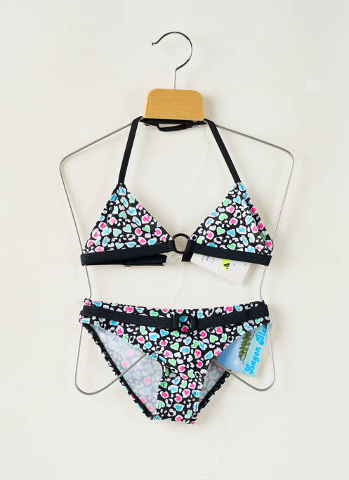 Maillot de bain 2 pièces noir LAGON BLEU pour fille