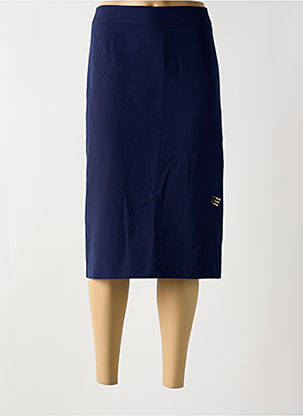 Jupe mi-longue taille haute bleu GUY DUBOUIS femme