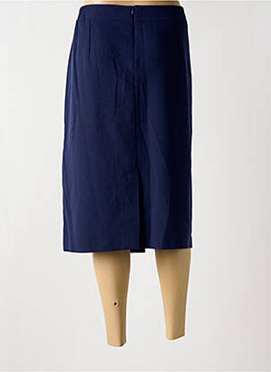 Jupe mi-longue taille haute bleu GUY DUBOUIS femme