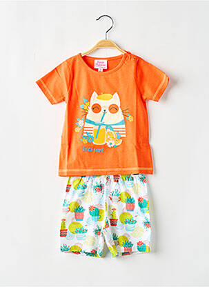 Pyjama imprimé fantaisie orange ROSE POMME fille