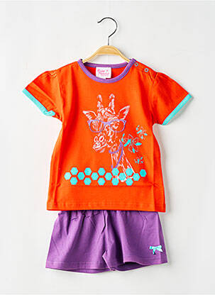 Pyjama imprimé fantaisie orange ROSE POMME fille