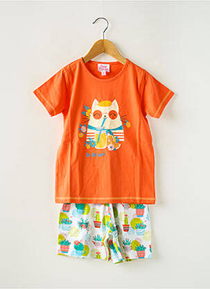 Pyjama imprimé fantaisie orange ROSE POMME fille