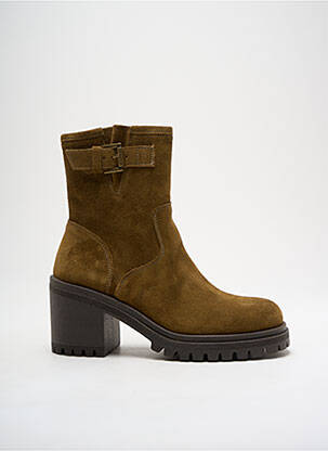 Bottines/boots nubuck talon de 4 à 6cm vert SMS femme