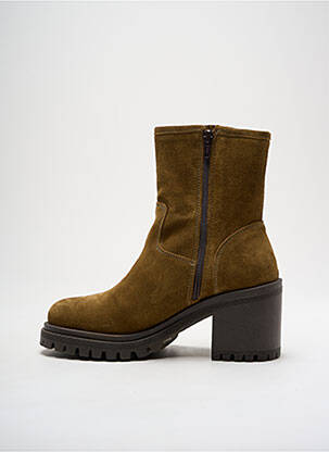 Bottines/boots nubuck talon de 4 à 6cm vert SMS femme
