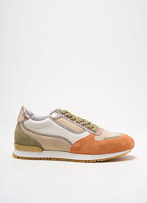 Baskets nubuck talon plat jusqu'à 3cm orange REQINS femme