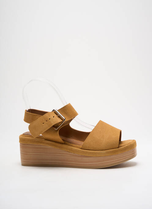 Sandales/nu pieds talon compensé talon de 4 à 6cm marron REQINS femme