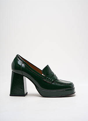 Mocassins type de semelle amortissante talon de 7 à 9cm vert REQINS femme
