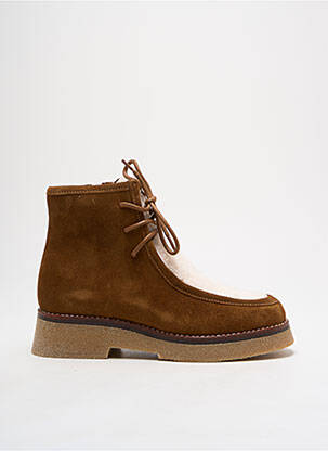 Bottines/boots nubuck talon plat jusqu'à 3cm marron REQINS femme