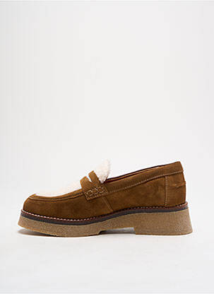 Mocassins nubuck talon de 4 à 6cm marron REQINS femme