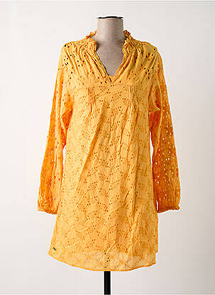 Robe courte manches longues manches longues orange OXBOW femme