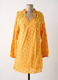 Robe courte manches longues manches longues orange OXBOW femme