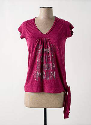 T-shirt imprimé fantaisie manches courtes rose BANANA MOON femme