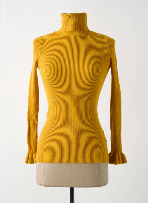 Pull col roulé jaune LA P'TITE ETOILE pour femme