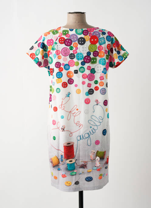 Robe courte blanc ANATOPIK pour femme