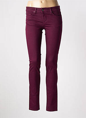 Pantalon slim tissage popeline taille normale violet SALSA femme
