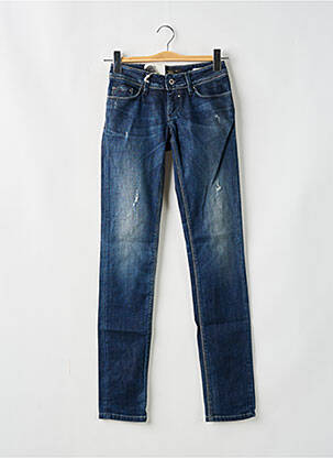Jeans coupe slim effet usé délavé taille basse bleu SALSA femme
