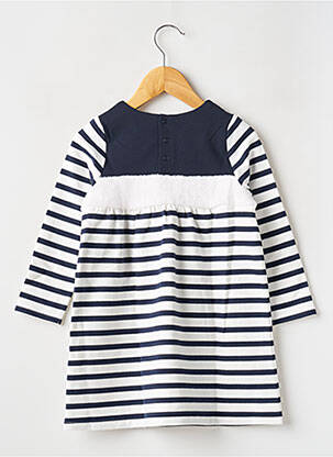 Robe mi-longue fermeture pressionnée manches longues bleu WEEK END A LA MER fille