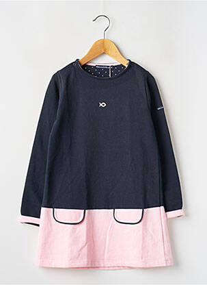 Robe mi-longue fermeture pressionnée manches longues bleu WEEK END A LA MER fille