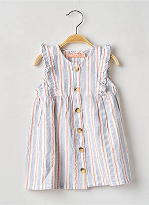 Robe mi-longue volants manches courtes blanc WEEK END A LA MER fille