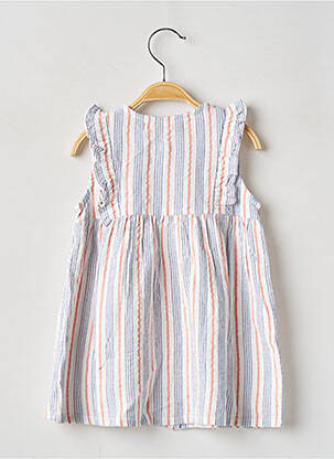 Robe mi-longue volants manches courtes blanc WEEK END A LA MER fille